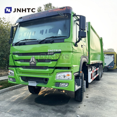 HOWO 6x4 कचरा ट्रक कम्पैक्टर यूरो 2 कचरा निपटान कचरा रियर लोडर ट्रक ग्रीन डीजल मॉडल नया