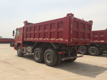 10 पहियों और 18m3 क्षमता के साथ लाल रंग 336hp Sinotruk Howo डंप ट्रक