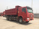10 पहियों और 18m3 क्षमता के साथ लाल रंग 336hp Sinotruk Howo डंप ट्रक