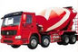 16cbm 8x4 Sinotruk HOWO कंक्रीट मिक्सर ट्रक लाल सफेद रंग 20-60 टन CCC पारित